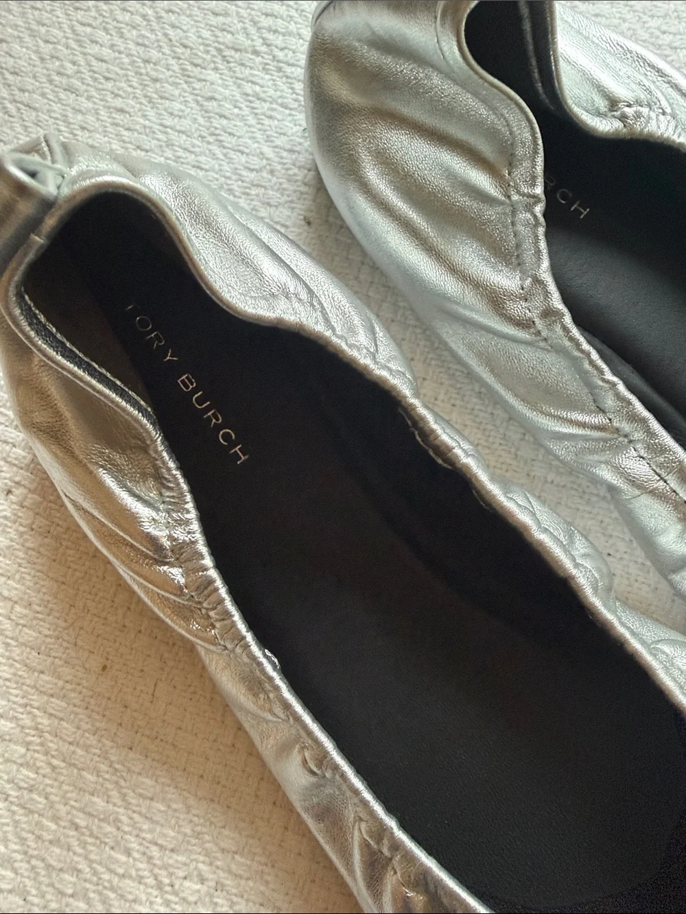 Tory Burch Metallic Silver  Ballet Flats